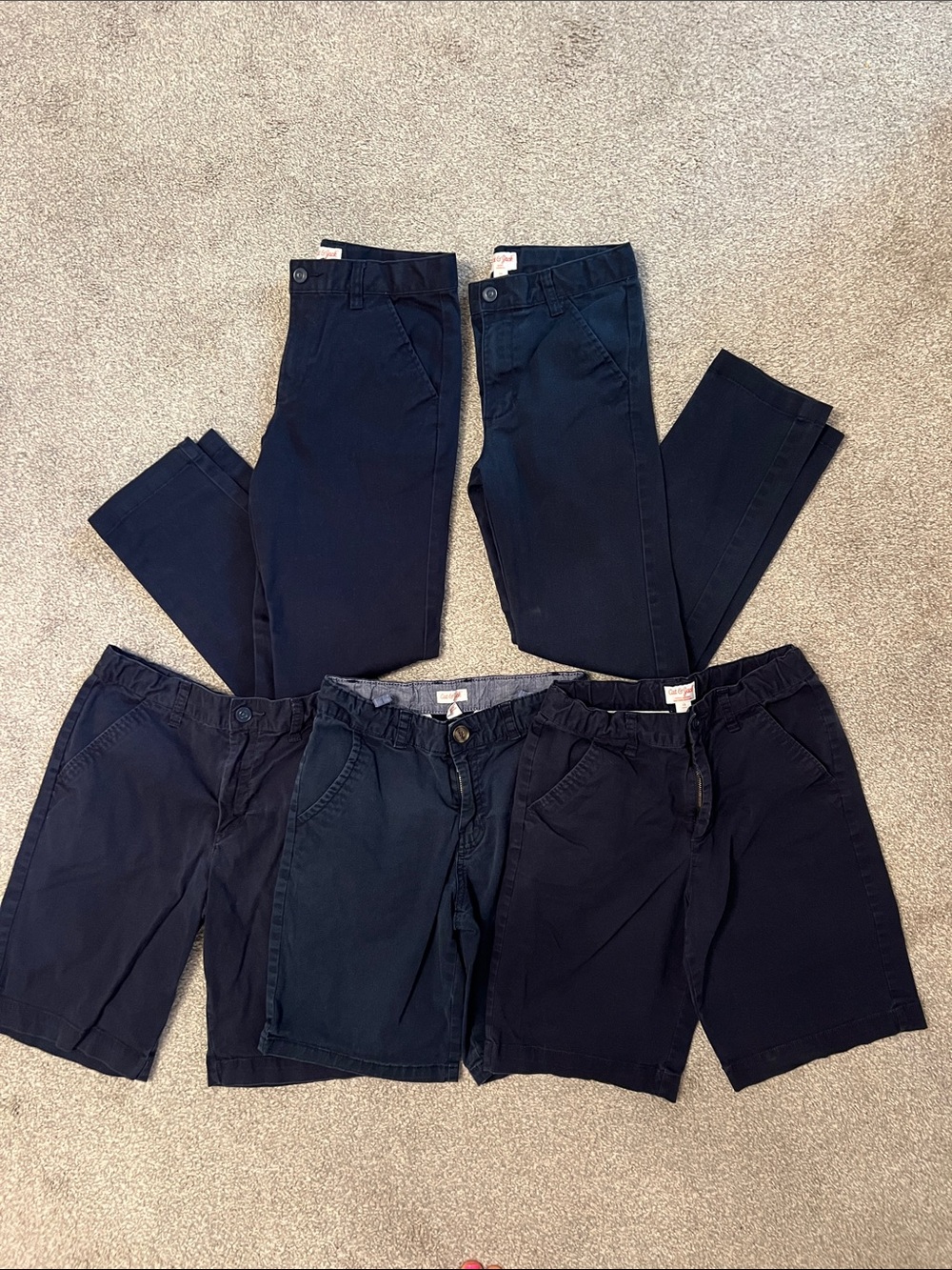 Batch of 5 school uniform navy shorts and pants size 12 💙